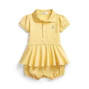 Ralph Lauren Stretch Mesh Peplum Polo Shortall